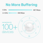 TP-Link Deco M5 (1-Pack) Dual-band (2.4 GHz / 5 GHz) Wi-Fi 5 (802.11ac) White 2 Internal