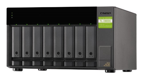 QNAP TL-D800C-US storage drive enclosure HDD/SSD enclosure Black, Gray 2.5/3.5"
