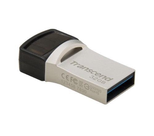 Transcend JetFlash 890 32GB USB flash drive USB Type-A / USB Type-C 3.2 Gen 1 (3.1 Gen 1) Black, Silver