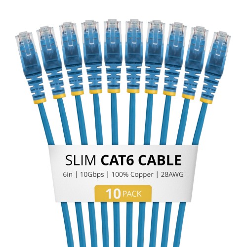 StarTech.com N6PAT6INBLS10PK networking cable Blue 7.87" (0.2 m) Cat6 U/UTP (UTP)