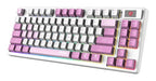 MSI FORGE GK600 TKL WIRELESS VIOLET keyboard Gaming USB + Bluetooth QWERTY Spanish Pink, Violet, White