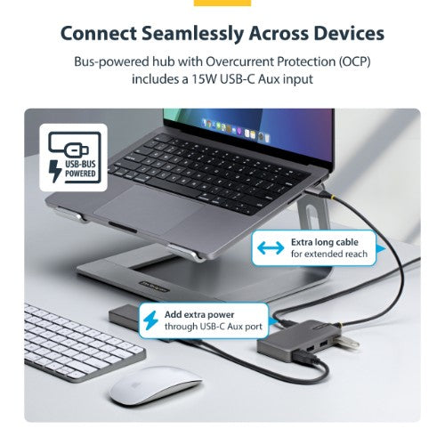 StarTech.com 5G4AC-USB-C-HUB interface hub USB 3.2 Gen 1 (3.1 Gen 1) Type-C 5000 Mbit/s Gray