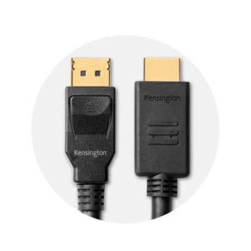 Kensington DisplayPort 1.2 (M) to HDMI (M) Passive Unidirectional Cable, 6ft