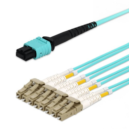 AddOn Networks ADD-MPO-2LC25M5OM4 InfiniBand/fibre optic cable 984.3" (25 m) 4x LC OFNR Aqua color, Beige