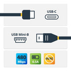 StarTech.com USB2CMB2M USB cable USB 2.0 78.7" (2 m) USB C Mini-USB B Black