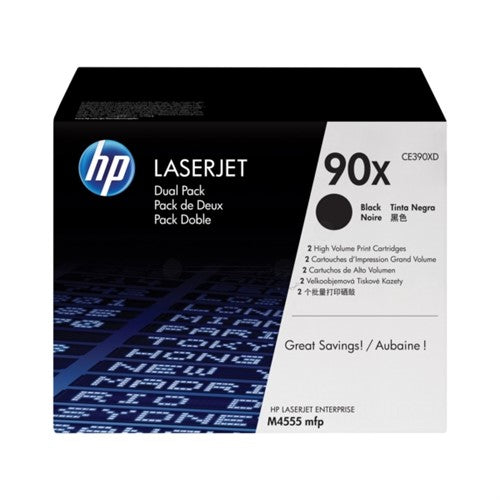 CE390XD (90X) Toner black, 24K pages, Pack qty 2