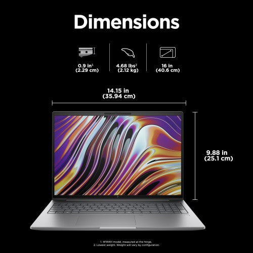 HP ZBook Power 16 inch G11 A Mobile Workstation PC Wolf Pro Security Edition AMD Ryzen™ 7 8845HS 16" WUXGA 16 GB DDR5-SDRAM NVIDIA RTX A1000