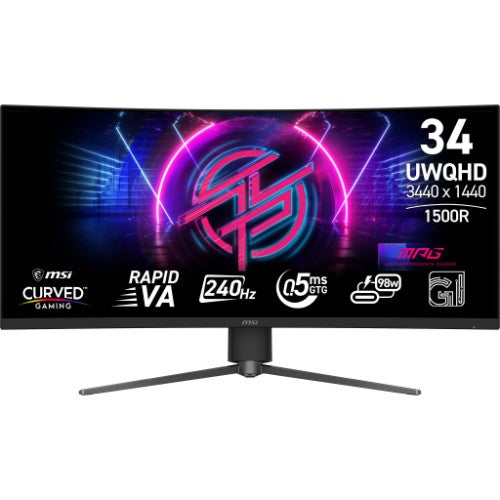 MSI MPG 346CQRF X24 computer monitor 34" 3440 x 1440 pixels UltraWide Quad HD Black