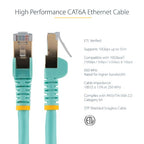 StarTech.com C6ASPAT35AQ networking cable Aqua color 358.3" (9.1 m) Cat6a