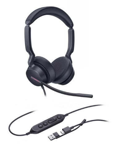 Yealink UH46 Dual UC USB-C/A Headset Wired Head-band Office/Call center USB Type-C / USB Type-A Black