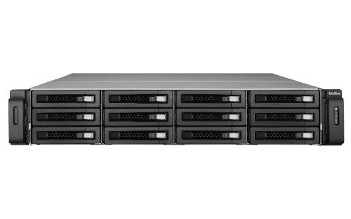 QNAP VS-12156U-RP-PRO+ Storage server Rack (2U) 8 GB DDR3 0 TB Linux Black
