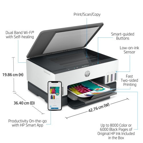 HP Smart Tank 6001 Wireless All-in-One Color Printer, Copier, Scanner