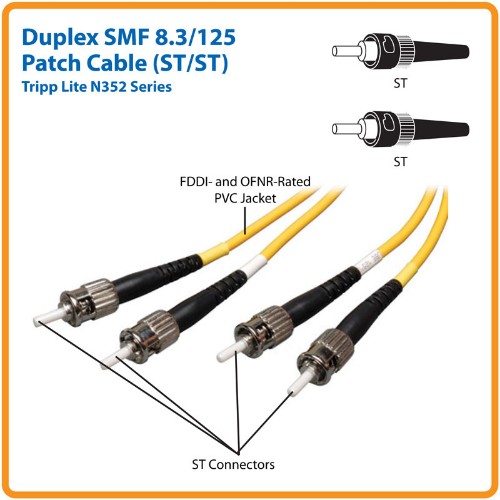 Tripp Lite N352-01M InfiniBand/fibre optic cable 39.4" (1 m) 2x ST OFNR Black, Yellow