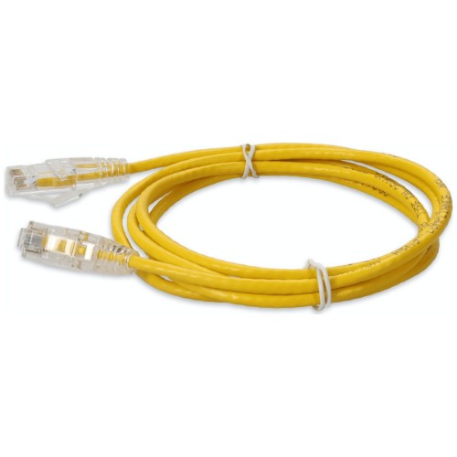 AddOn Networks ADD-1-5FSLCAT6A-YW networking cable Yellow 18.1" (0.46 m) Cat6a U/UTP (UTP) Round