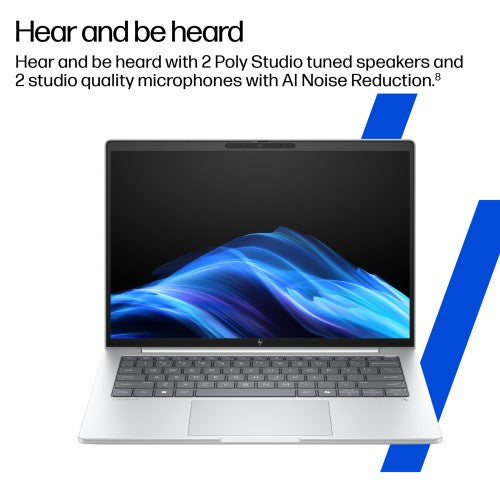 HP EliteBook 8 G1i 14 Next Gen AI PC Wolf Pro Security Edition Intel Core Ultra 5 236V Laptop 14" Touchscreen WUXGA 16 GB LPDDR5x-SDRAM 512 GB SSD Wi-Fi 7 (802.11be) Windows 11 Pro Silver