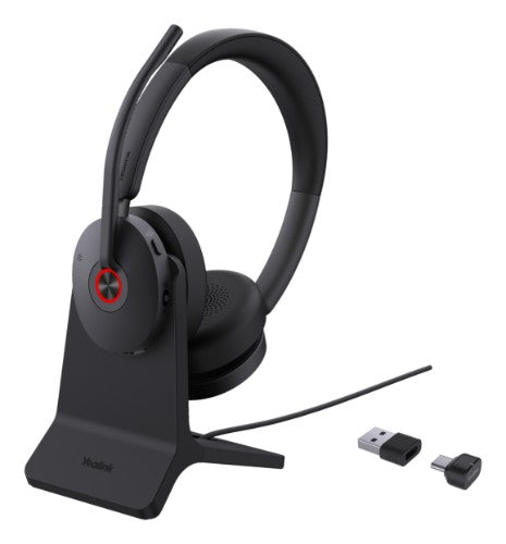 Yealink BH74 + Stand Teams USB-C/A Headset Wireless Head-band Office/Call center USB Type-C / USB Type-A Bluetooth Charging stand Black