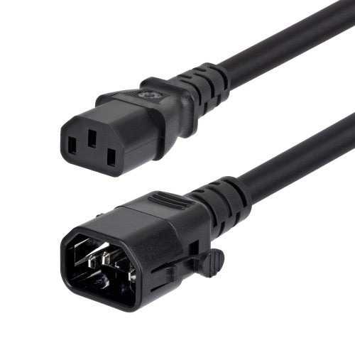 StarTech.com C14LC1314G15ABK10FT power cable Black 118.1" (3 m) C14 coupler C13 coupler