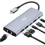 Adesso AUH-4035 laptop dock/port replicator Wired USB 3.2 Gen 2 (3.1 Gen 2) Type-C Aluminum