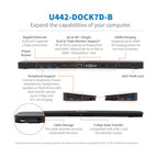 Tripp Lite U442-DOCK7D-B laptop dock/port replicator Wired USB 3.2 Gen 1 (3.1 Gen 1) Type-C Black