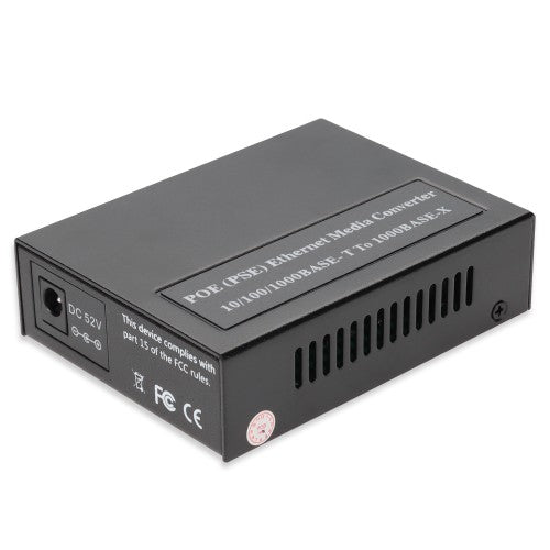 AddOn Networks ADD-GMC-2RJSFP-POE+ network media converter 1000 Mbit/s Multi-mode, Single-mode Black
