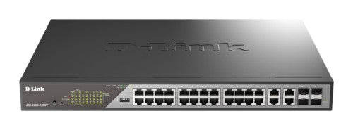 D-Link DSS-200G-28MP network switch Managed L2 Gigabit Ethernet (10/100/1000) Power over Ethernet (PoE) 1U Gray