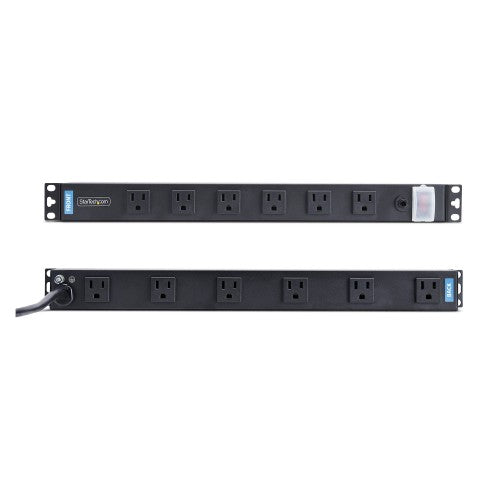 StarTech.com 1215B8H-RACK-PDU-RA power distribution unit (PDU) 12 AC outlet(s) 1U Black