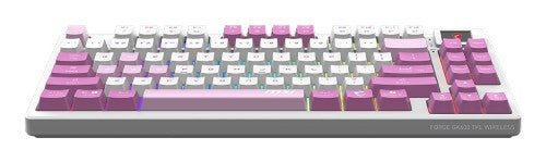 MSI FORGE GK600 TKL WIRELESS VIOLET keyboard Gaming USB + Bluetooth QWERTY Spanish Pink, Violet, White