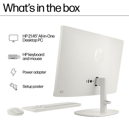 HP All-in-One Desktop 22-dg0440 N200 21.45" 1920 x 1080 pixels 8 GB DDR5-SDRAM White