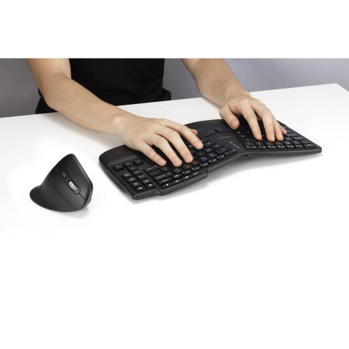 Kensington Pro Fit Ergo KM675 EQ keyboard Mouse included Office RF Wireless + Bluetooth QWERTY US English Black