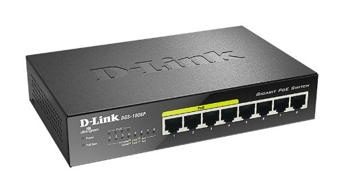 D-Link DGS-1008P network switch Unmanaged Gigabit Ethernet (10/100/1000) Power over Ethernet (PoE) Black - Buy IT Solutions