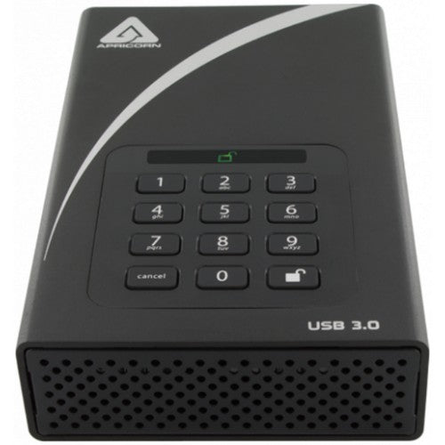 Apricorn Aegis Padlock DT external hard drive 12 TB USB Type-B 2.0/3.2 Gen 1 (3.1 Gen 1) Black
