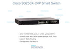 Cisco SG250X-24P-K9AU-RF network switch Managed L2+/L3 Gigabit Ethernet (10/100/1000) Power over Ethernet (PoE) 1U Black