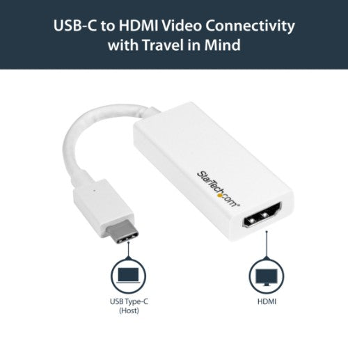 StarTech.com CDP2HD4K60W USB graphics adapter 3840 x 2160 pixels White