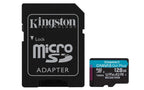 Kingston Technology 128GB microSDXC Canvas Go Plus Gen4 200MB/s A2 U3 V30 Card + Adapter