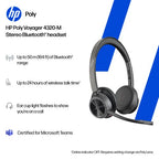 HP Poly Voyager 4320-M Microsoft Teams Certified USB-C Headset +BT700 dongle TAA