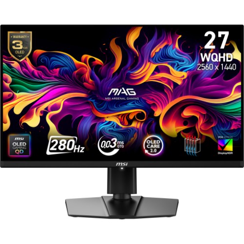 MSI MAG 271QP QD-OLED X28 computer monitor 26.5" 2560 x 1440 pixels Wide Quad HD Black