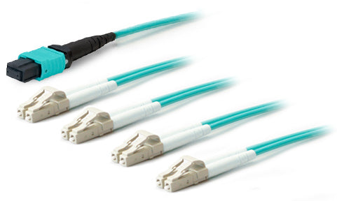 AddOn Networks MPO to 4 x LC, 2m InfiniBand/fibre optic cable 78.7" (2 m) MPO/MTP OFNP Blue