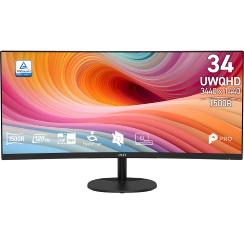 MSI Pro MP341CQ E12 computer monitor 34" 3440 x 1440 pixels UltraWide Quad HD Black