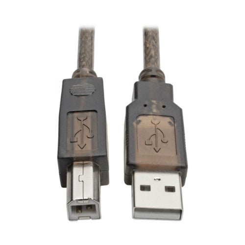Tripp Lite U042-030 USB cable USB 2.0 359.8" (9.14 m) USB A USB B Black, Translucent