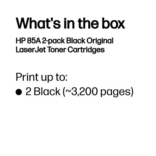 CE285AD (85A) Toner black, 1.6K pages, Pack qty 2