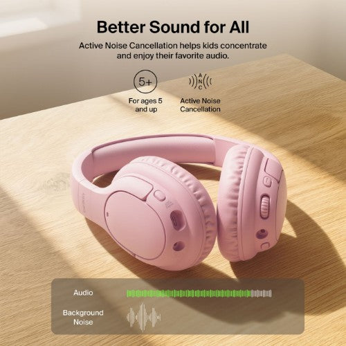 Belkin SoundForm Play ANC Headphones Wired & Wireless Head-band Calls/Music USB Type-C Bluetooth Gray
