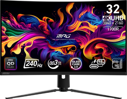 MSI MPG 321CURX QD-OLED computer monitor 31.5" 3840 x 2160 pixels 4K Ultra HD Black