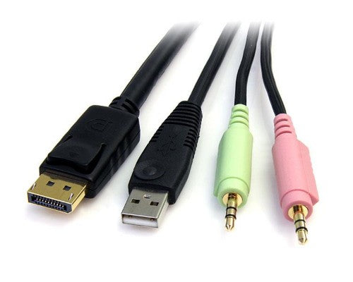 StarTech.com DP4N1USB6 KVM cable Black 72" (1.83 m) - Buy IT Solutions