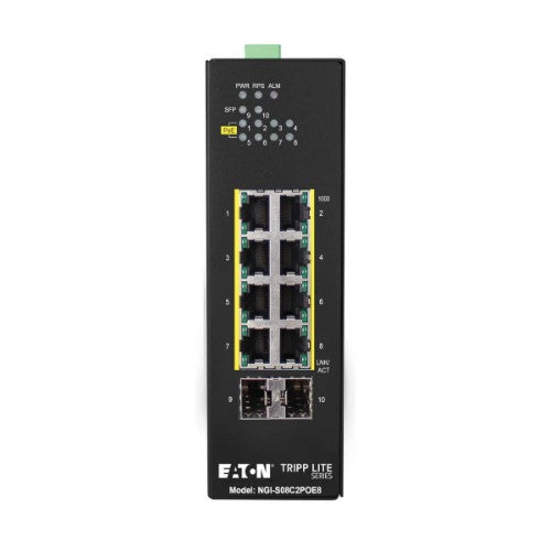 Tripp Lite NGI-S08C2POE8 network switch Managed Gigabit Ethernet (10/100/1000) Power over Ethernet (PoE) Black