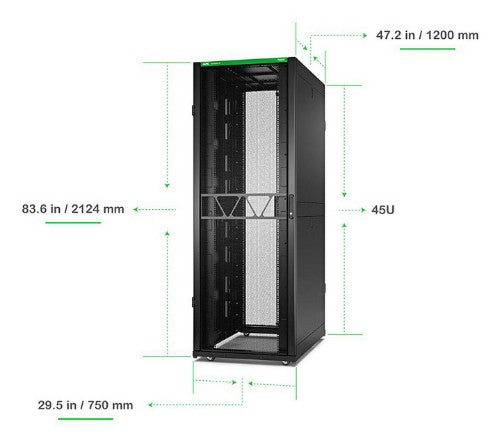 APC AR3355B2 rack cabinet 45U Freestanding rack Black