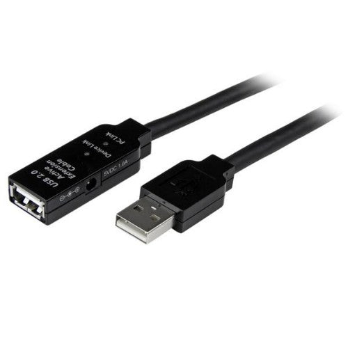 StarTech.com 10m, USB2.0 - USB2.0 USB cable 393.7" (10 m) USB A 0.48 Gbit/s Black