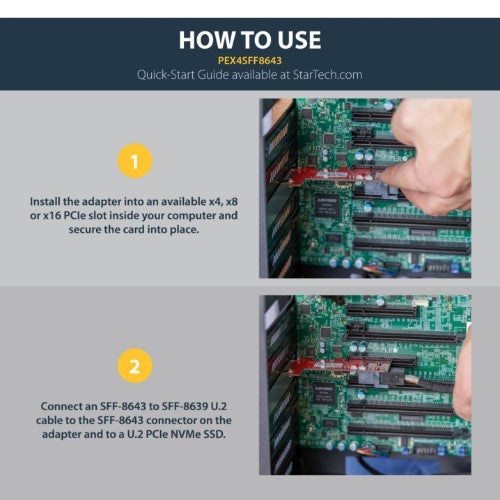 StarTech.com PEX4SFF8643 interface cards/adapter Internal U.2