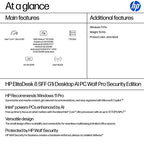 HP EliteDesk 8 SFF G1i Desktop AI PC Wolf Pro Security Edition Intel Core Ultra 9 285 64 GB DDR5-SDRAM 1 TB SSD Windows 11 Pro Black