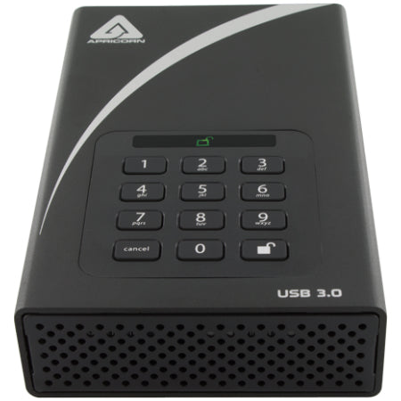 Apricorn Aegis Padlock DT 10TB external hard drive 3.5" USB Type-B 3.2 Gen 1 (3.1 Gen 1) Black