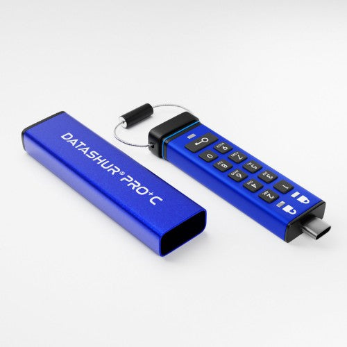 iStorage datAshur PRO+C USB flash drive 512 GB USB Type-C 3.2 Gen 1 (3.1 Gen 1) Blue